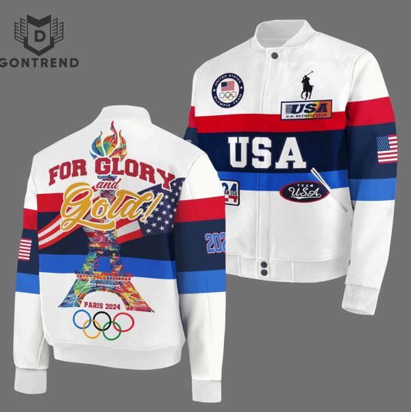 Team USA For Glory And Gold Olympic 2024 Baseball Jacket