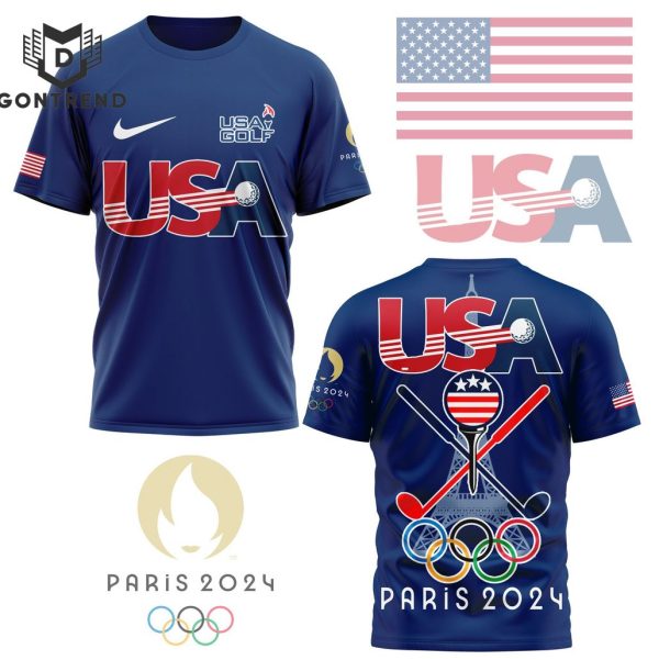 Team  USA Golf Oympic Paris 2024 Design 3D T-Shirt – Blue