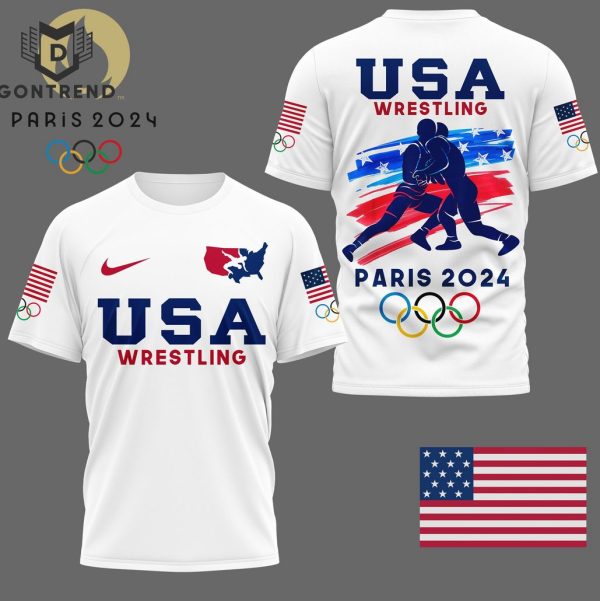 Team USA Wrestling Oympic Paris 2024 Design 3D T-Shirt