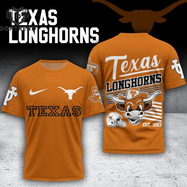 Texas Longhorns Est 1883 Design 3D T-Shirt