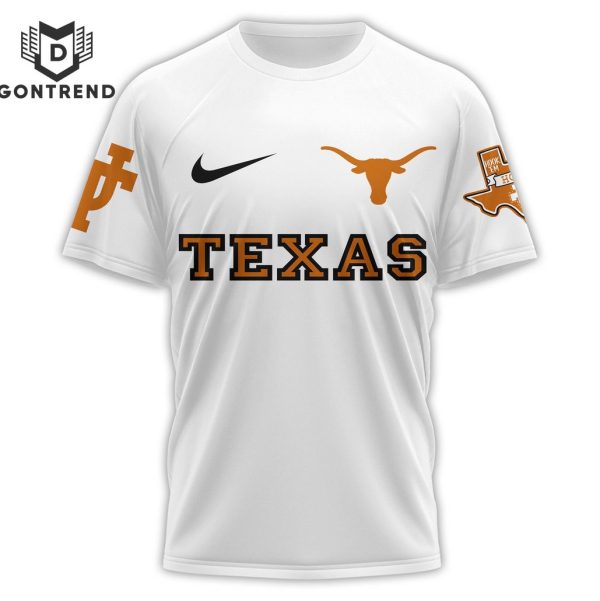 Texas Longhorns Est 1883 Design 3D T-Shirt – White