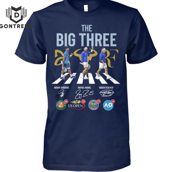 The Big Three Novak Djokovic – Rafael Nadal – Roger Federer Signature Unisex T-Shirt