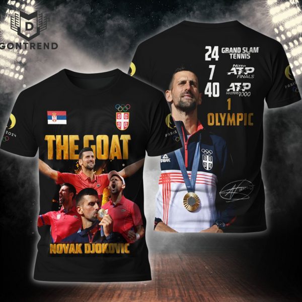 The Goat Novak Djokovic Signature Olympic Design 3D T-Shirt