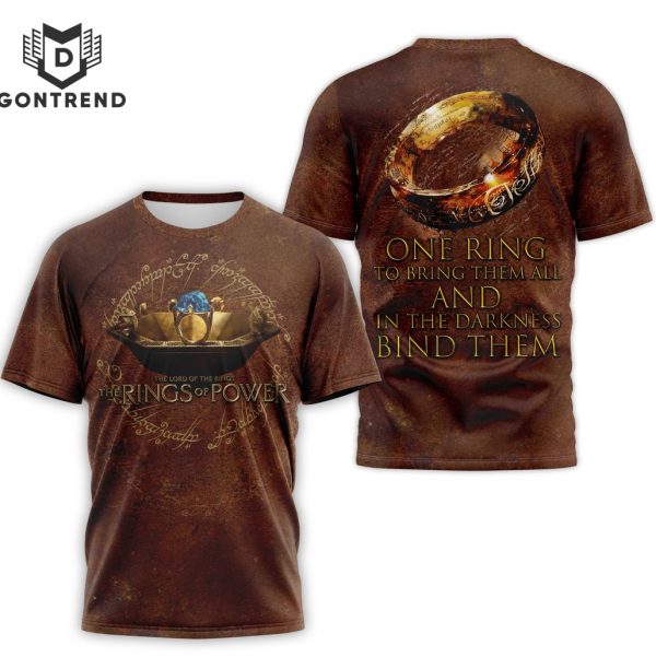 The Lord Of The Rings The Rings Of Power – One Ring To Bring Them All And In The Darkness Bind Them 3D T-Shirt