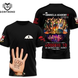 The Umbrella Academy 4 2019-2024 Goodbye To An Unforgettable Journey Design 3D T-Shirt