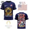 USA Men Basketball 2024 Champions Olympic Paris 3D T-Shirt