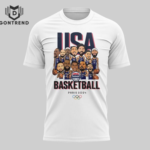 USA Men Basketball Olympic Paris 2024 Gold Medal Design 3D T-Shirt