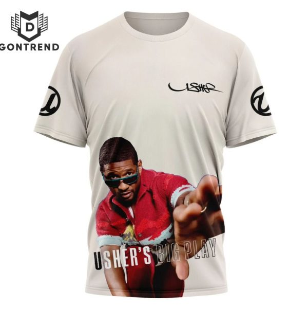 Usher Big Play – Past Present Future Design 3D T-Shirt