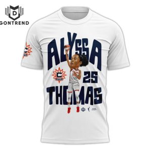 2024 Alyssa Thomas Connecticut Sun 3D T-Shirt – White