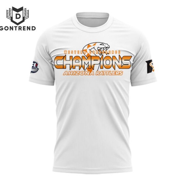 Western Conference Champions Arizona Rattlers 2024 3D T-Shirt – White