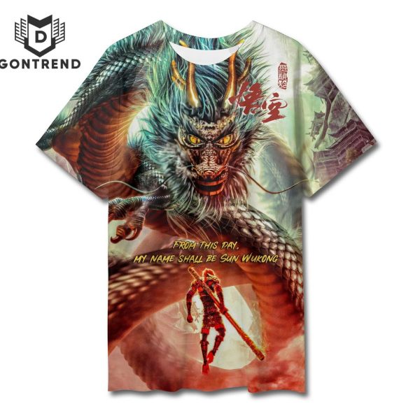 Wukong Black Myth – From This Day My Name Shall Be Sun Wukong 3D T-Shirt