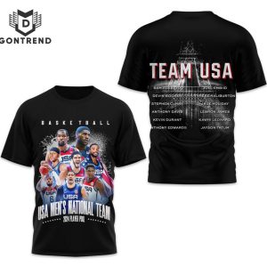 Basketball USA Men National Team 2024 Player Pool 3D T-Shirt