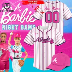 Personnalized Atlanta Braves x Barbie Night Game Baseball Jersey