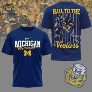 Michigan Wolverines Hail To The Victors 3D T-Shirt – Blue