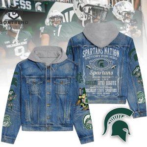 Michigan State Spartans Nation Victory For MSU Hooded Denim Jacket