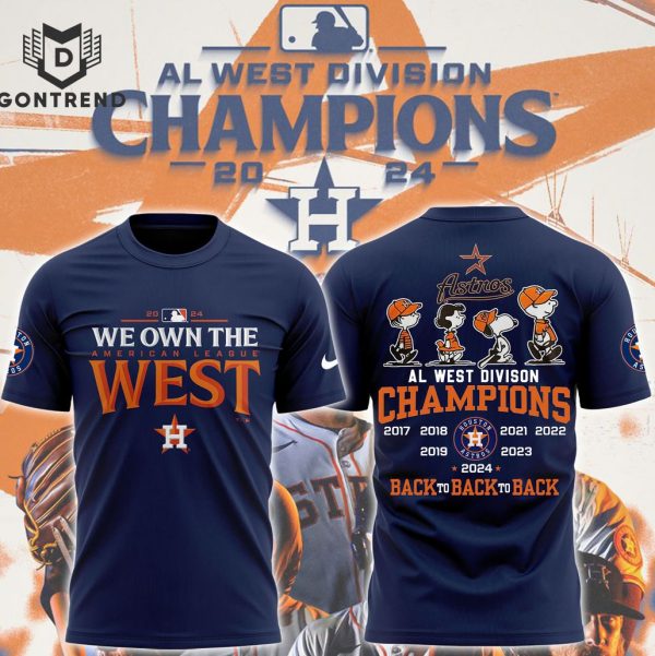 2024 Houston Astros Fanatics AL West Division Champions 3D T-Shirt