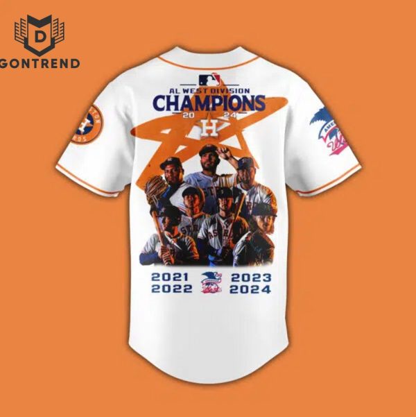 2024 Houston Astros Fanatics AL West Division Champions Baseball Jersey – White