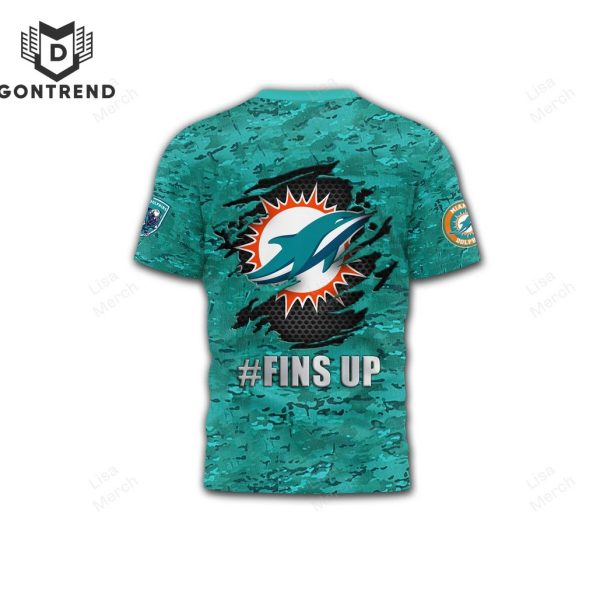 2024 Miami Dolphins Fins Up 3D T-Shirt