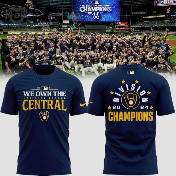 2024 Milwaukee Brewers Are Back To Back Nationa League Central Champs 3D T-Shirt