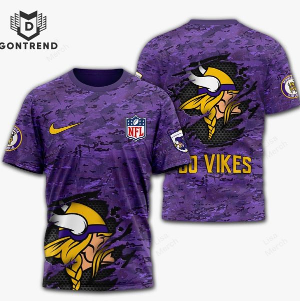 2024 Minnesota Vikings – Go Vikes 3D T-Shirt