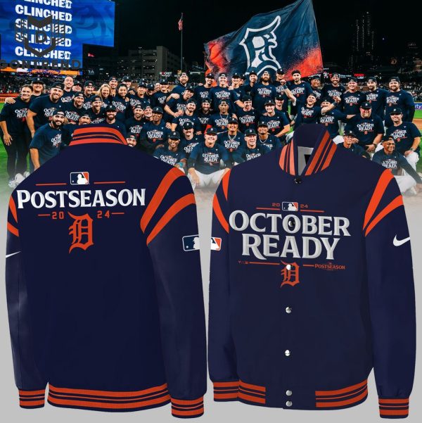 2024 October Ready Detroit Tigers Postseason Locker Room Baseball Jacket