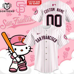 Personalized San Francisco Giants x Hello Kitty Baseball Jersey