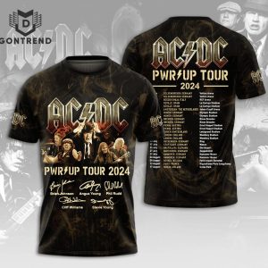 AC DC PWR-UP Tour 2024 Signature 3D T-Shirt