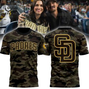 San Diego Padres Camo Design 3D T-Shirt