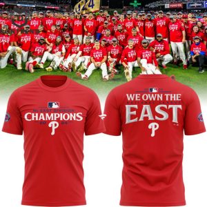 Philadelphia Phillies 2024 National League East Champions 3D T-Shirt