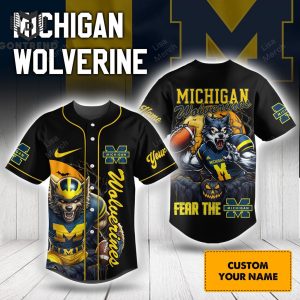 Personalized Michigan Wolverines Fear The Michigan Baseball Jersey