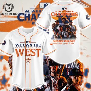 We Own The American League West 2024 AL West Division Champions Houston Astros Baseball Jersey – White