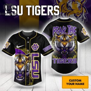 Personalized LSU Tigers – Fear The Tigers Baseball Jersey