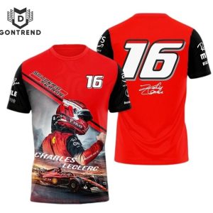 Scuderia Ferrari Charles Leclerc Signature 3D T-Shirt