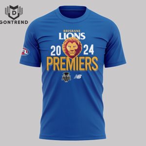 Brisbane Lions AFL 2024 Champions – 2024 Premiers 3D T-Shirt – Blue