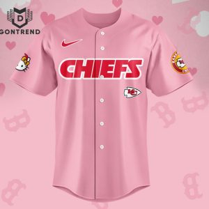 Kansas City Chiefs x Hello Kitty 2024 Baseball Jersey – Pink