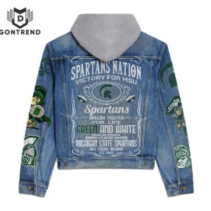 Michigan State Spartans Nation Victory For MSU Hooded Denim Jacket