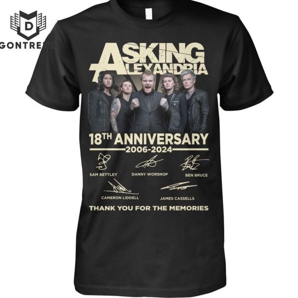 Asking Alexandria 18th Anniversary 2006-2024 Thank You For The Memories Unisex T-Shirt