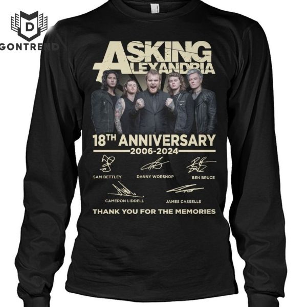 Asking Alexandria 18th Anniversary 2006-2024 Thank You For The Memories Unisex T-Shirt