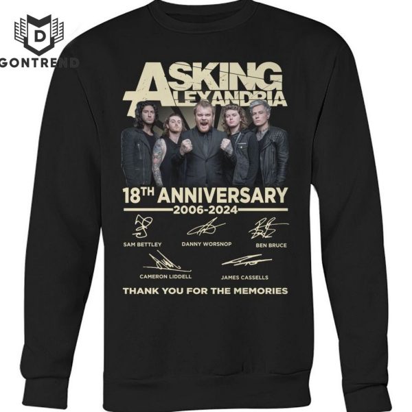 Asking Alexandria 18th Anniversary 2006-2024 Thank You For The Memories Unisex T-Shirt