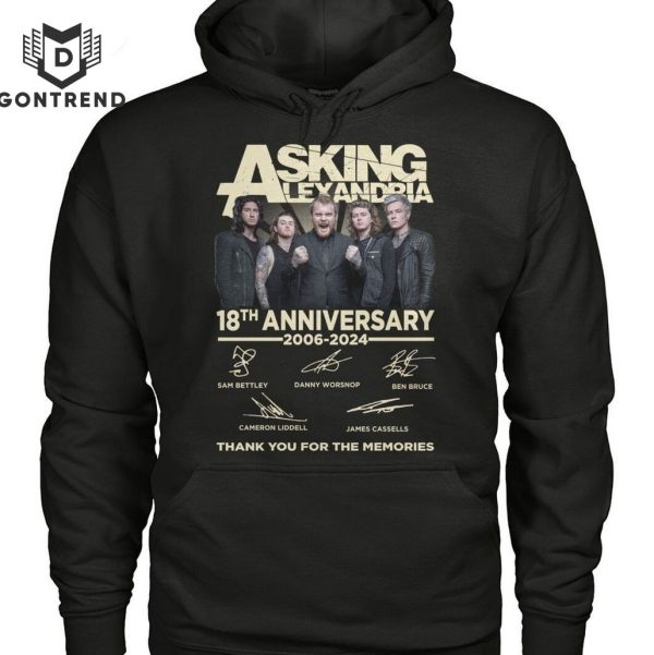 Asking Alexandria 18th Anniversary 2006-2024 Thank You For The Memories Unisex T-Shirt