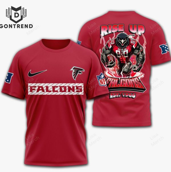 Atlanta Falcons Rise Up Falcons Est 1966 3D T-Shirt – Red