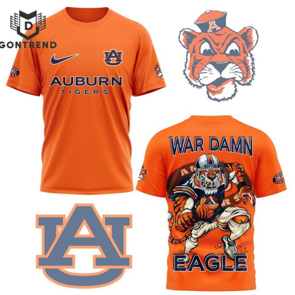 Auburn Tigers War Damn Eagle 3D T-Shirt – Orange