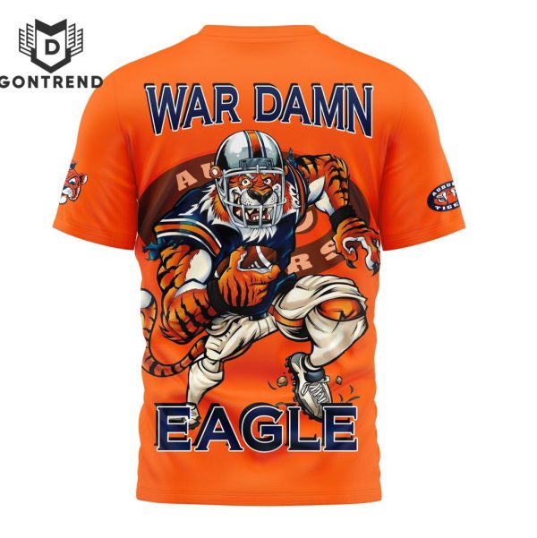 Auburn Tigers War Damn Eagle 3D T-Shirt – Orange