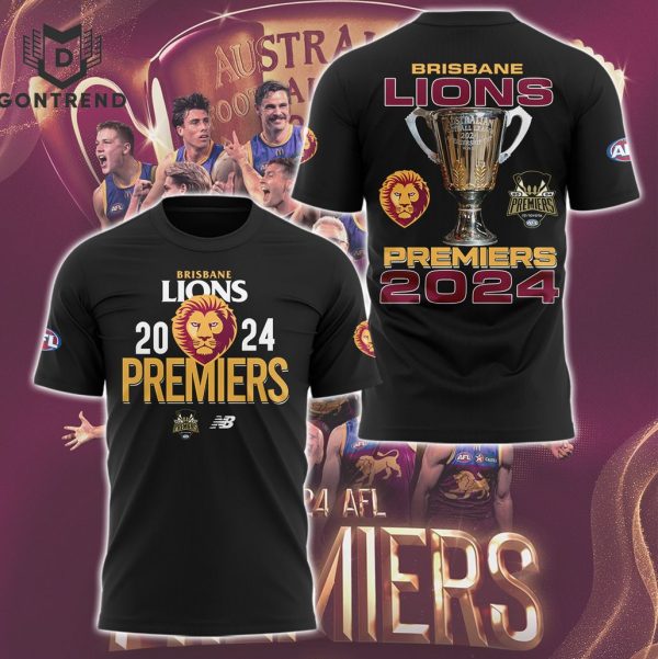 Brisbane Lions AFL 2024 Champions – 2024 Premiers 3D T-Shirt