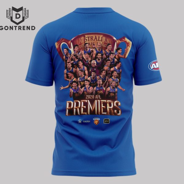 Brisbane Lions AFL 2024 Champions – 2024 Premiers 3D T-Shirt – Blue