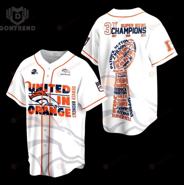 Champions 2024 Denver Broncos United In Orange Baseball Jersey