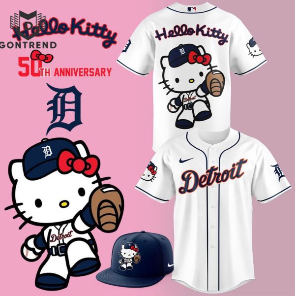 Detroit Tigers x Hello Kitty 2024 Baseball Jersey – White