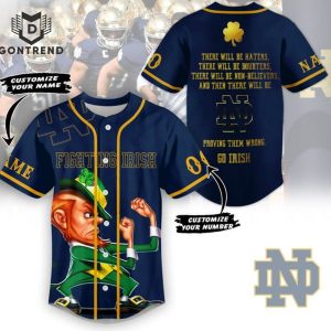 Personalized Notre Dame Fighting Irish Proving Them Wrong Go Irish Baseball Jersey