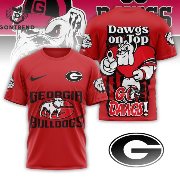 Georgia Bulldogs Football Go Dawgs Dawgs On Top 3D T-Shirt