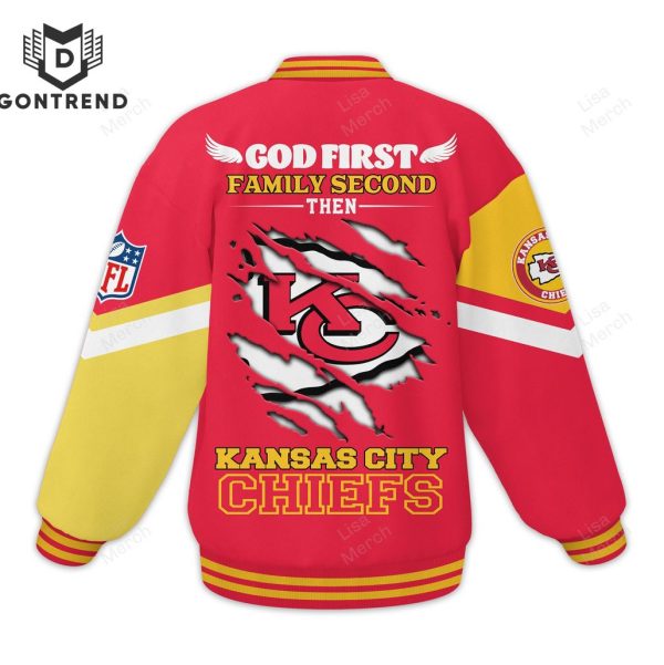 God First Family Second Then Kansas City Chiefs Baseball Jacket